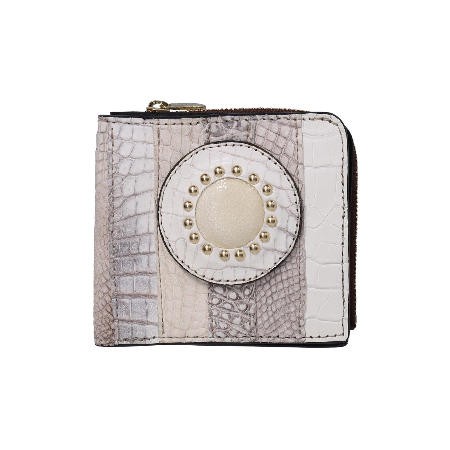 MOQUIP(モキップ)|クロコダイル パッチワーク 2つ折り財布|日本革市