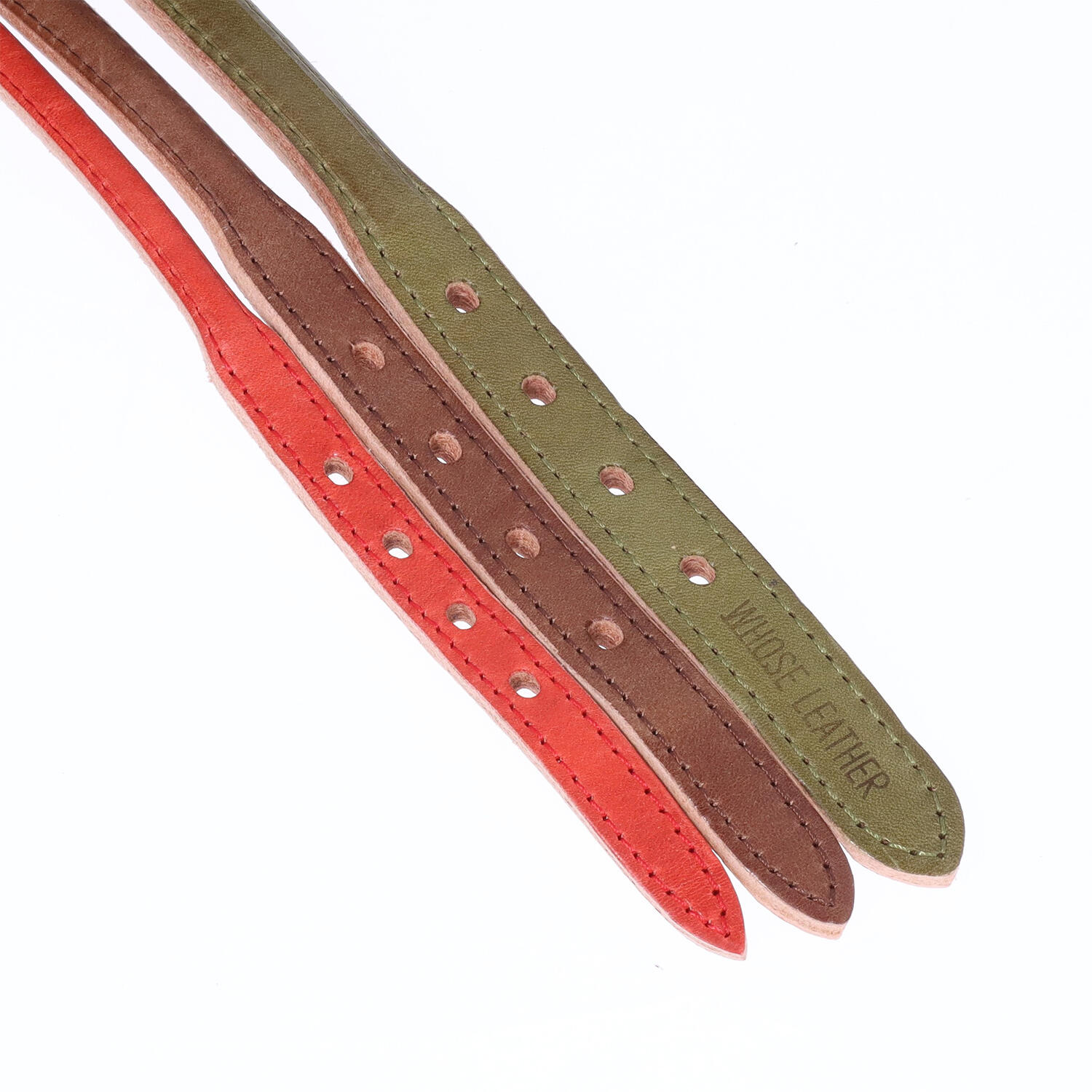 Whose Leather(フーズレザー)|ヌメ革 4号 小型犬用 丸首輪|日本革市