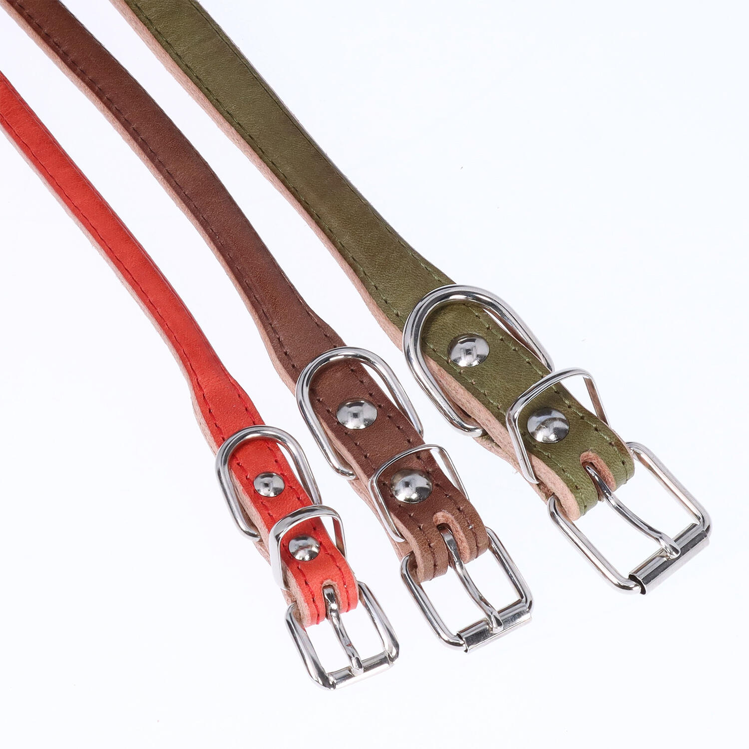 Whose Leather(フーズレザー)|ヌメ革 4号 小型犬用 丸首輪|日本革市