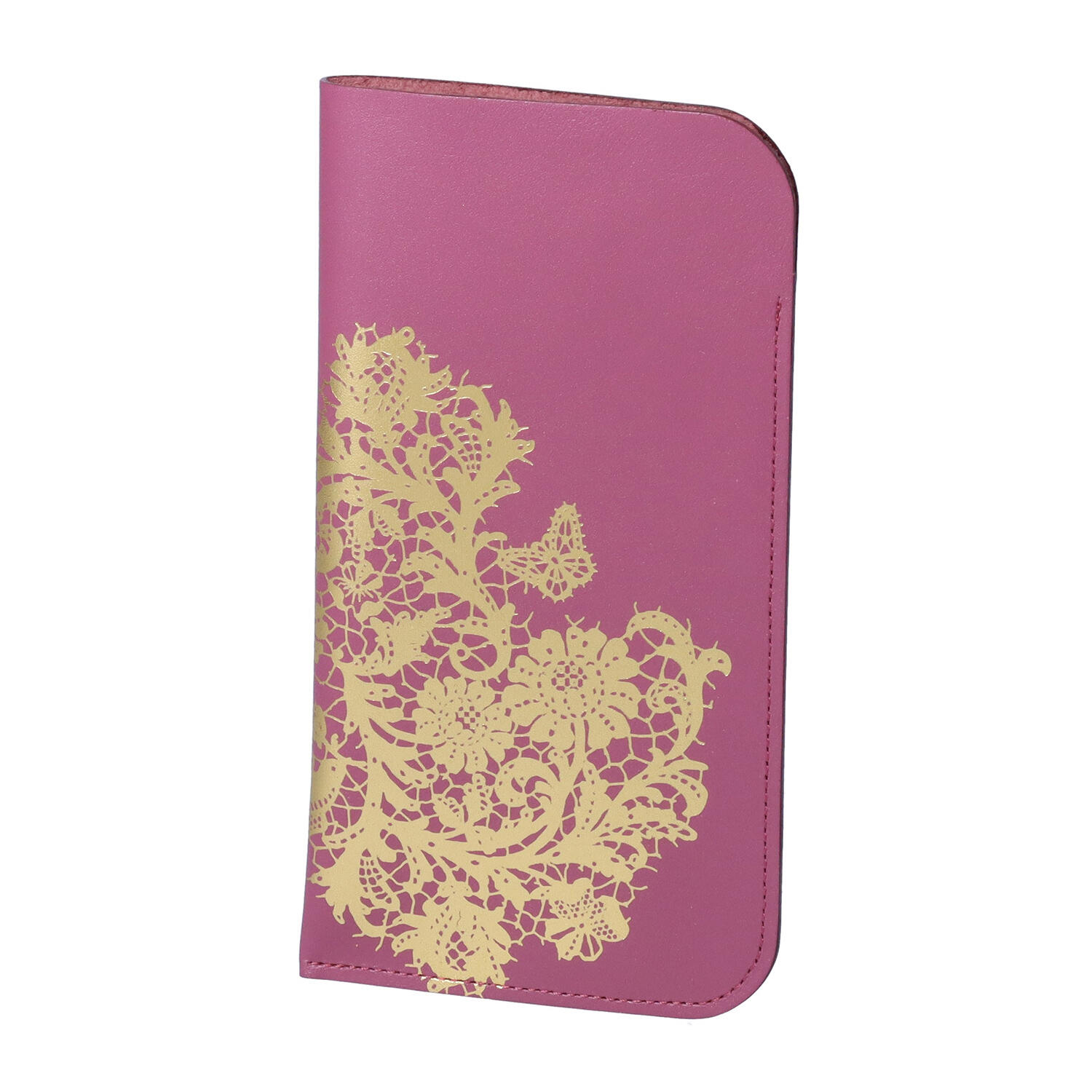 sato-ca(サトカ)|レース柄 箔加工 眼鏡入れ メガネケース|日本革市