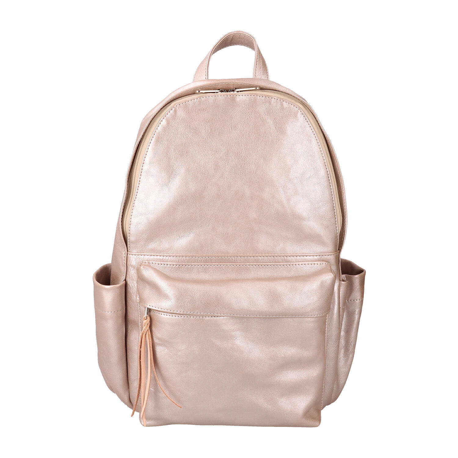 Rose gold leather backpack on sale