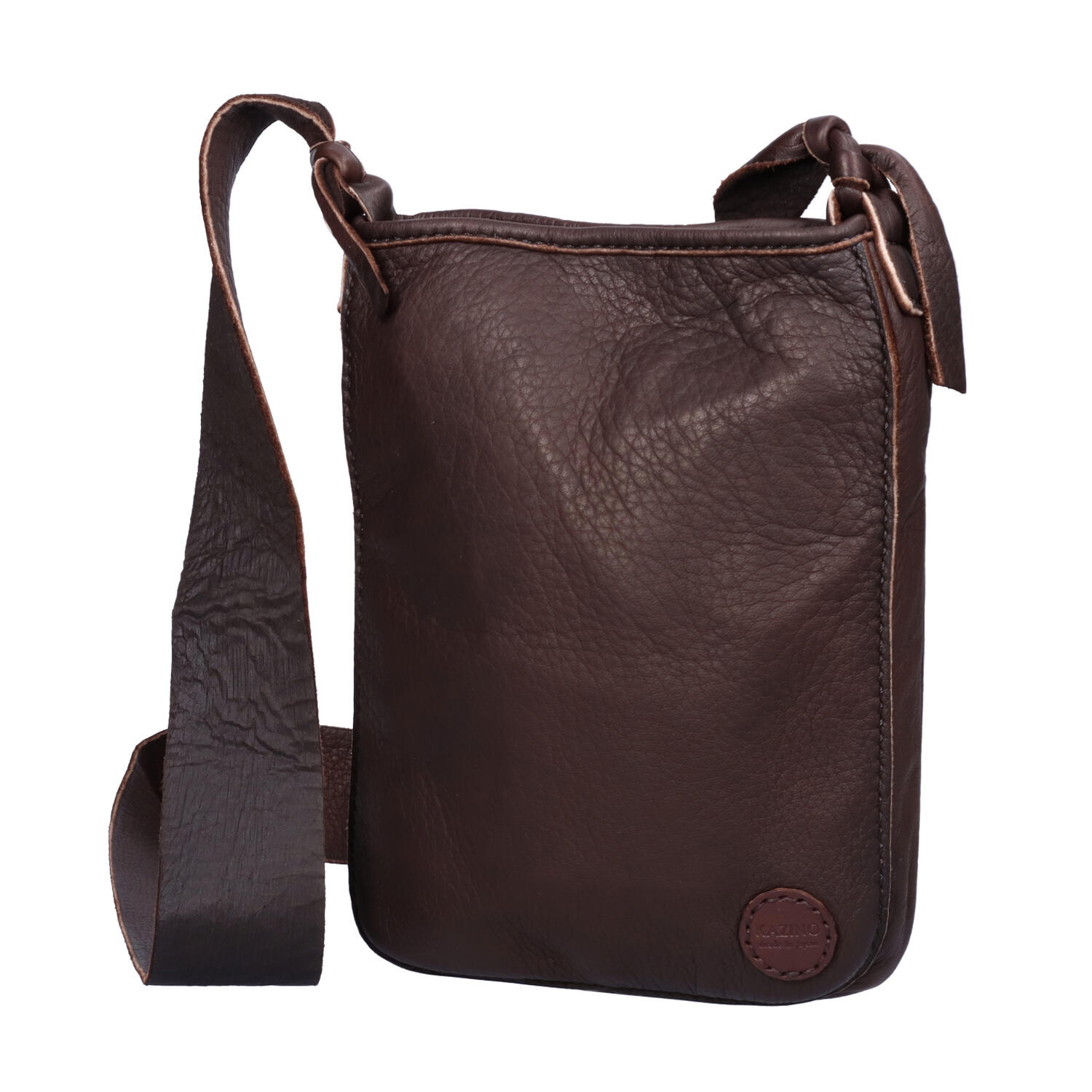 総手縫い 鹿革 縦型 斜めがけミニバッグ | 株式会社 KAZINO leather 