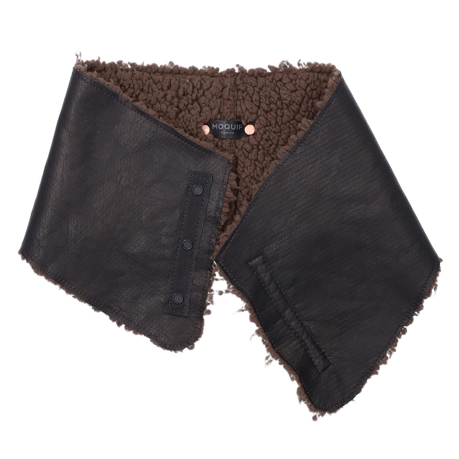MOQUIP(モキップ)|ユニセックス 鹿革 ボア ネックウォーマー|日本革市