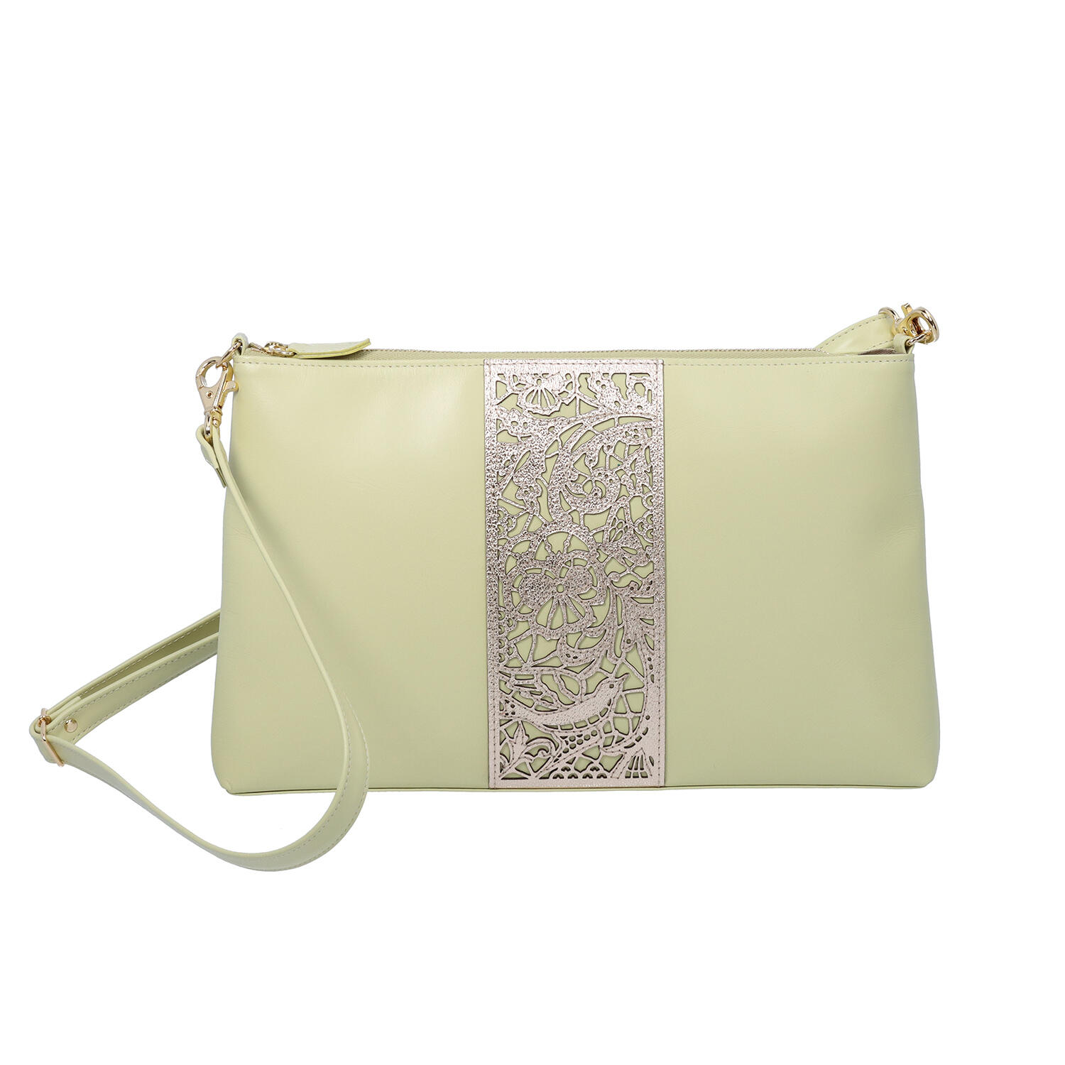 sato-ca(サトカ)|ボタニカル柄 薄マチショルダーバッグ クラッチ|日本革市