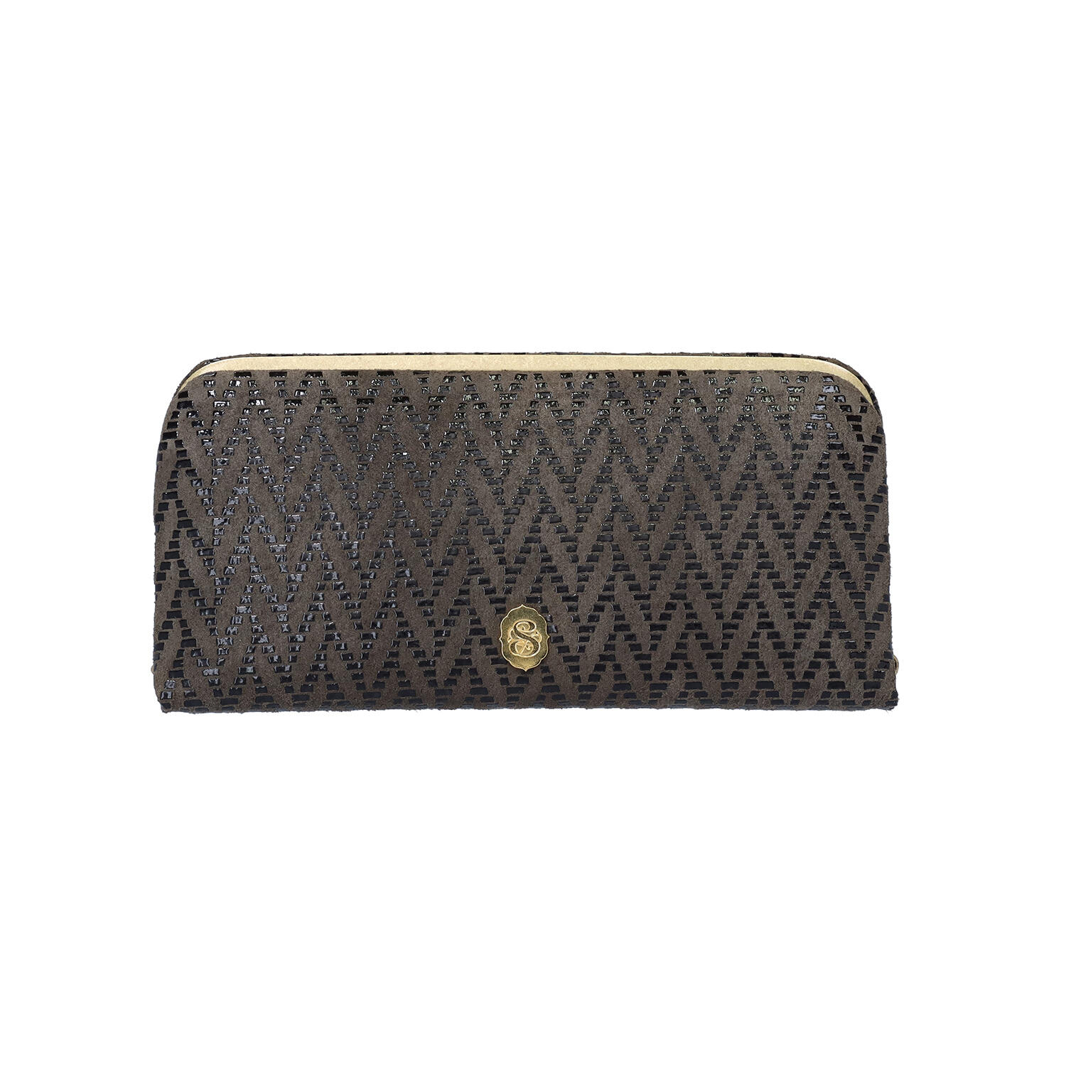 sato-ca(サトカ)|ヘリンボーン柄 ピッグスキン 押し口 長財布|日本革市