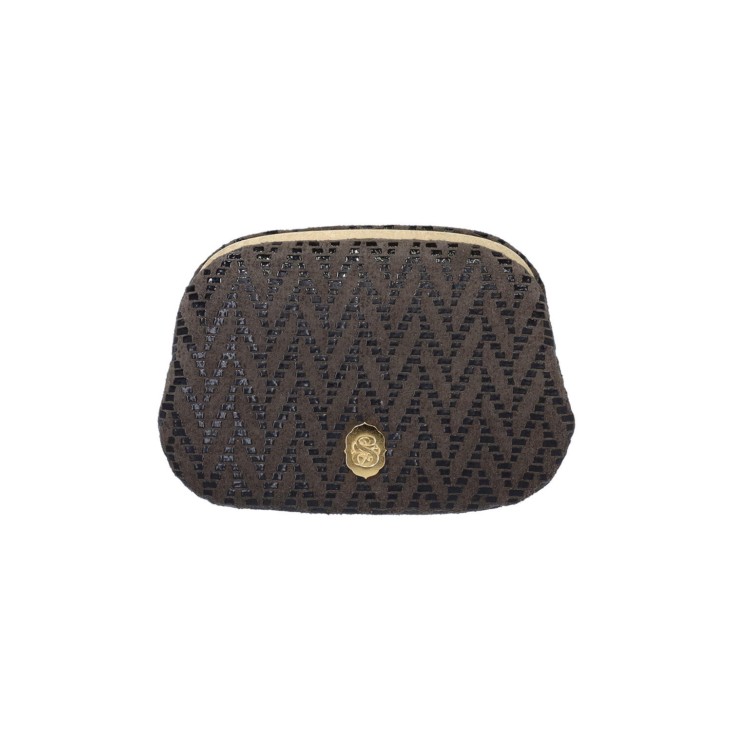 sato-ca（サトカ）｜ヘリンボーン　がま口 口金式 落ち口財布 ミニ財布｜日本革市