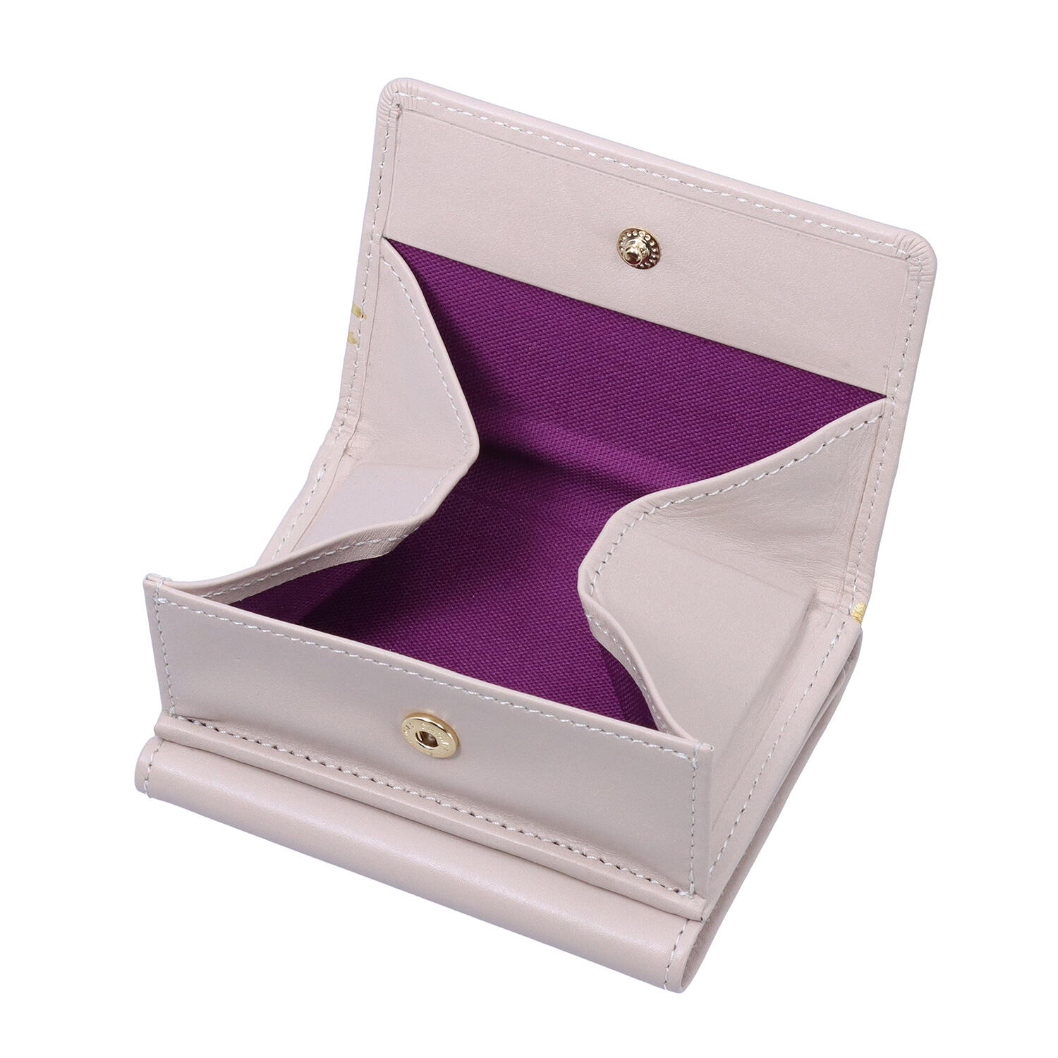 sato-ca(サトカ)|レース柄 箔加工 3つ折り財布 ミニ財布|日本革市