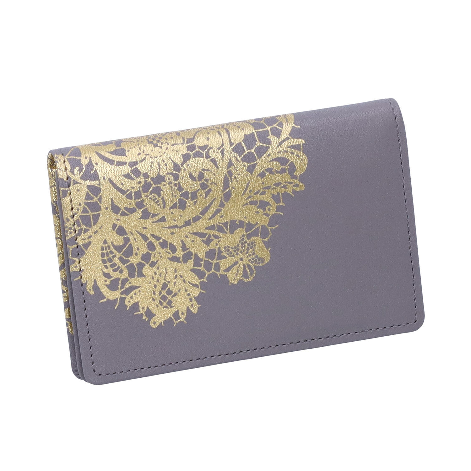 sato-ca(サトカ)|レース調 箔加工 箱マチ 通しマチ 名刺入れ|日本革市